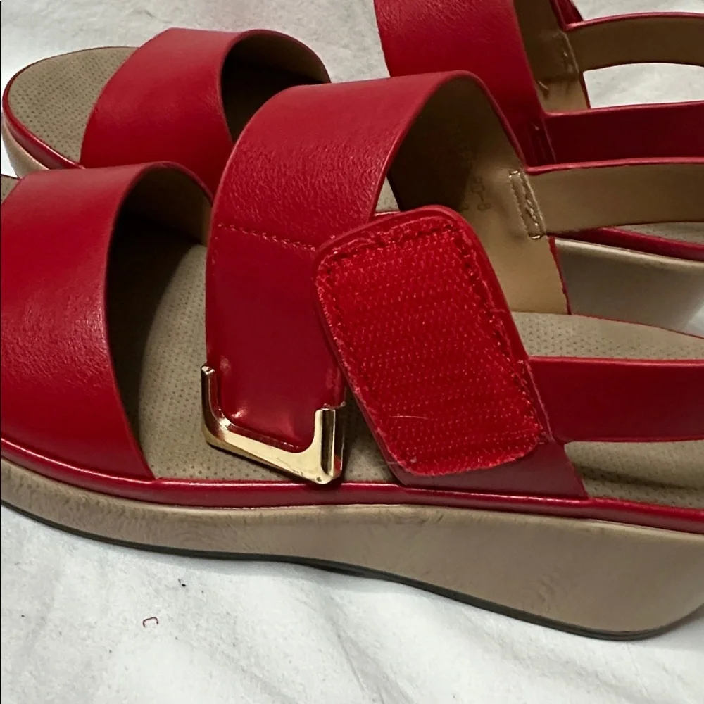 Red Wedge Sandals - Picture 5 of 7